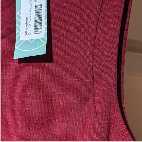 41Hawthorn Burgundy Dita Sleeveless Ponte Knit Tuck Pleated NWT Womens Sz M - Picture 4 of 15